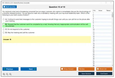 CIW 1D0-61A Internet Business Associate Practice test exam simulator test engine exam Prep practice test questions answers Image 10