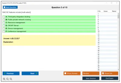 Huawei H19-370 HCS-Pre-sales IP-ES Practice test exam simulator test engine exam Prep practice test questions answers Image 5