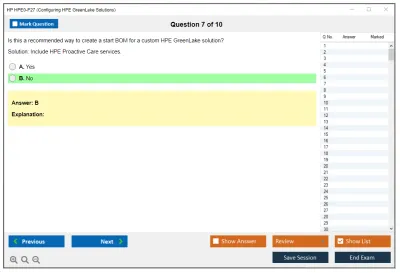 HP HPE0-P27 Configuring HPE GreenLake Solutions Practice test exam simulator test engine exam Prep practice test questions answers Image 7