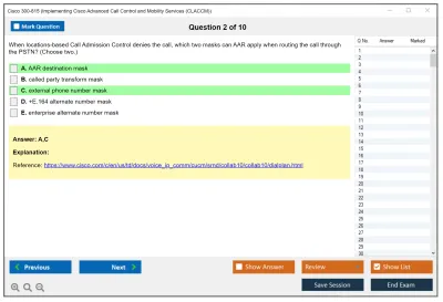 Cisco 300-815 Implementing Cisco Advanced Call Control and Mobility Services (CLACCM) Practice test exam simulator test engine exam Prep practice test questions answers Image 2