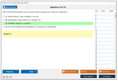 Huawei H12-411 HCNA Data Center Facility Practice test exam simulator test engine exam Prep practice test questions answers Image 8