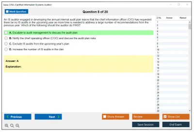 Isaca CISA Certified Information Systems Auditor Practice test exam simulator test engine exam Prep practice test questions answers Image 8