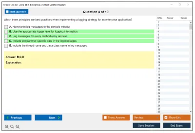 Oracle 1z0-807 Java EE 6 Enterprise Architect Certified Master Practice test exam simulator test engine exam Prep practice test questions answers Image 4