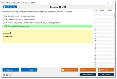ISC2 CCSP Certified Cloud Security Professional (CCSP) Practice test exam simulator test engine exam Prep practice test questions answers Image 12