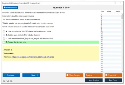 Google LookML-Developer Looker LookML Developer Exam Practice test exam simulator test engine exam Prep practice test questions answers Image 7