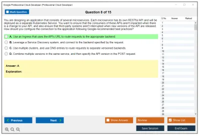 Google Professional-Cloud-Developer Google Certified Professional - Cloud Developer Practice test exam simulator test engine exam Prep practice test questions answers Image 8
