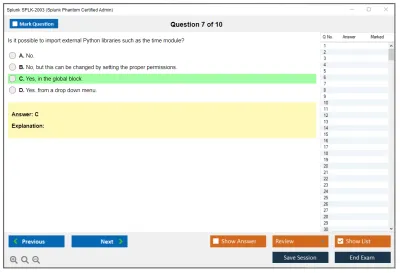 Splunk SPLK-2003 Splunk SOAR Certified Automation Developer Exam Practice test exam simulator test engine exam Prep practice test questions answers Image 7