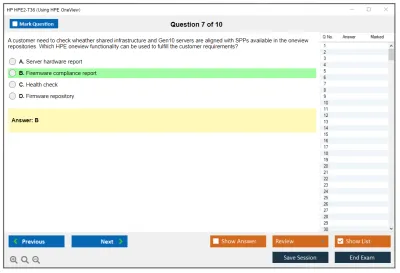 HP HPE2-T36 Using HPE OneView Practice test exam simulator test engine exam Prep practice test questions answers Image 7