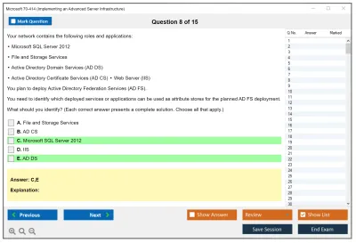 Microsoft 70-414 Implementing an Advanced Server Infrastructure Practice test exam simulator test engine exam Prep practice test questions answers Image 8