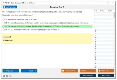 HP HPE0-S55 Delta - Designing HPE Server Solutions Practice test exam simulator test engine exam Prep practice test questions answers Image 3