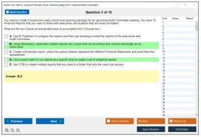 Oracle 1z0-1054-21 Oracle Financials Cloud: General Ledger 2021 Implementation Essentials Practice test exam simulator test engine exam Prep practice test questions answers Image 3