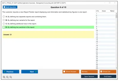 SAP C_TFIN22_67 SAP Certified Associate - Management Accounting with SAP ERP 6.0 EhP7 Practice test exam simulator test engine exam Prep practice test questions answers Image 9
