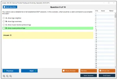 Juniper JN0-363 Service Provider Routing and Switching, Specialist (JNCIS-SP) Practice test exam simulator test engine exam Prep practice test questions answers Image 8