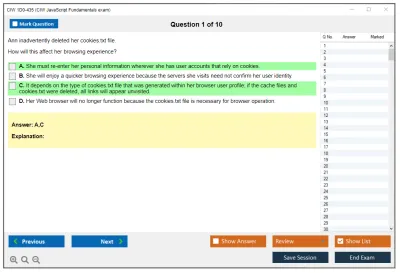 CIW 1D0-435 CIW JavaScript Fundamentals exam Practice test exam simulator test engine exam Prep practice test questions answers Image 1