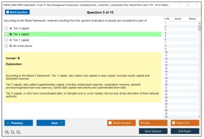 PRMIA 8008 PRM Certification - Exam III: Risk Management Frameworks, Operational Risk, Credit Risk, Counterparty Risk, Market Risk, ALM, FTP - 2015 Edition Practice test exam simulator test engine exam Prep practice test questions answers Image 5