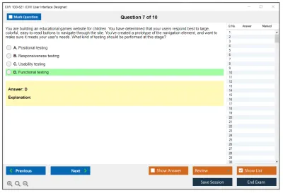CIW 1D0-621 CIW User Interface Designer Practice test exam simulator test engine exam Prep practice test questions answers Image 7