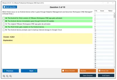 VMware 2V0-61.19 VMware Professional Workspace ONE Exam 2019 Practice test exam simulator test engine exam Prep practice test questions answers Image 3