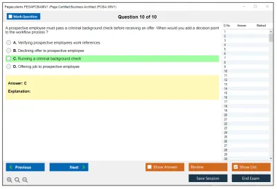 Pegasystems PEGAPCBA86V1 Pega Certified Business Architect (PCBA) 86V1 Practice test exam simulator test engine exam Prep practice test questions answers Image 10