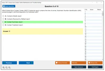 Avaya 3301 Avaya Aura Contact Center Maintenance and Troubleshooting Practice test exam simulator test engine exam Prep practice test questions answers Image 6