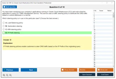 Oracle 1z0-1067-22 Oracle Cloud Infrastructure 2022 Cloud Operations Professional Practice test exam simulator test engine exam Prep practice test questions answers Image 8