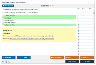 Oracle 1z0-434 Oracle SOA Suite 12c Essentials Practice test exam simulator test engine exam Prep practice test questions answers Image 3
