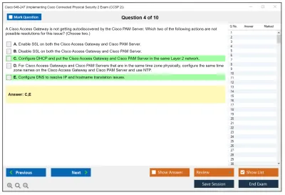 Cisco 648-247 Implementing Cisco Connected Physical Security 2 Exam Practice test exam simulator test engine exam Prep practice test questions answers Image 4
