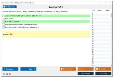 Axis Communications ANVE Axis Network Video Exam Practice test exam simulator test engine exam Prep practice test questions answers Image 5