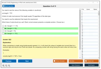 Microsoft 70-480 Programming in HTML5 with JavaScript and CSS3 Practice test exam simulator test engine exam Prep practice test questions answers Image 5