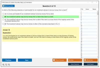 FINRA Series-63 Uniform Securities State Law Examination Practice test exam simulator test engine exam Prep practice test questions answers Image 6