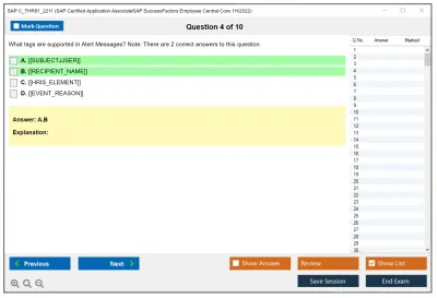 SAP C_THR81_2211 SAP Certified Application AssociateSAP SuccessFactors Employee Central Core 1H/2022 Practice test exam simulator test engine exam Prep practice test questions answers Image 4