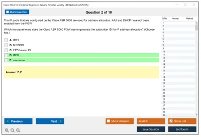 Cisco 600-212 Implementing Cisco Service Provider Mobility LTE Networks (SPLTE) Practice test exam simulator test engine exam Prep practice test questions answers Image 2