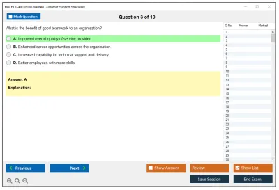 HDI HD0-400 HDI Qualified Customer Support Specialist Practice test exam simulator test engine exam Prep practice test questions answers Image 3