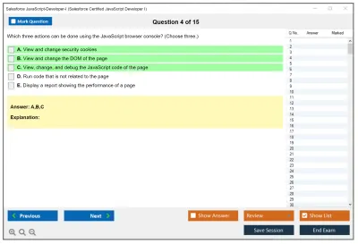Salesforce JavaScript-Developer-I Salesforce Certified JavaScript Developer I Practice test exam simulator test engine exam Prep practice test questions answers Image 4