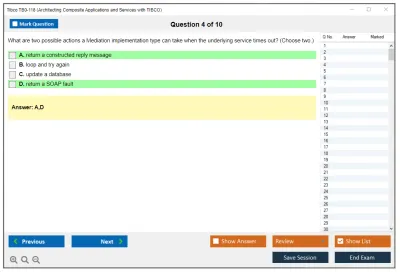 Tibco TB0-118 Architecting Composite Applications and Services with TIBCO Practice test exam simulator test engine exam Prep practice test questions answers Image 4