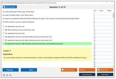 Microsoft MS-600 Building Applications and Solutions with Microsoft 365 Core Services Practice test exam simulator test engine exam Prep practice test questions answers Image 11
