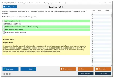 SAP C_BYD15_1908 SAP Certified Associate - SAP Business ByDesign Implementation Consultant Practice test exam simulator test engine exam Prep practice test questions answers Image 4