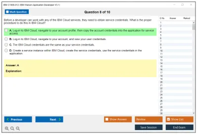 IBM C1000-012 IBM Watson Application Developer V3.1 Practice test exam simulator test engine exam Prep practice test questions answers Image 8
