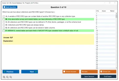 Oracle 1z0-149 Oracle Database 19c: Program with PL/SQL Practice test exam simulator test engine exam Prep practice test questions answers Image 3