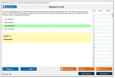AAFM GLO_CWM_LVL_1 Chartered Wealth Manager (CWM) Global Examination Practice test exam simulator test engine exam Prep practice test questions answers Image 9