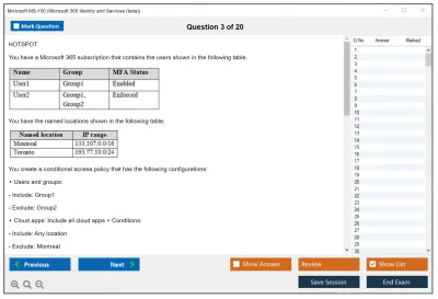 Microsoft MS-100 Microsoft 365 Identity and Services Practice test exam simulator test engine exam Prep practice test questions answers Image 3
