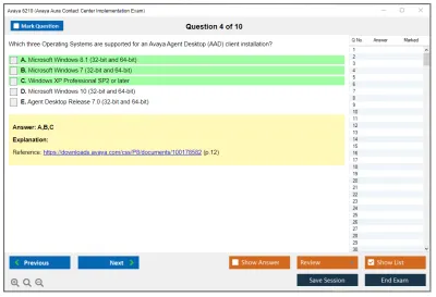 Avaya 6210 Avaya Aura Contact Center Implementation Exam Practice test exam simulator test engine exam Prep practice test questions answers Image 4