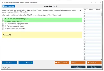 HP HP2-H62 Selling HP Business Personal Systems Hardware 2018 Practice test exam simulator test engine exam Prep practice test questions answers Image 3