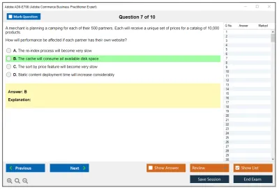 Adobe AD0-E708 Adobe Commerce Business Practitioner Expert Practice test exam simulator test engine exam Prep practice test questions answers Image 7