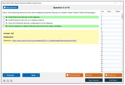 Splunk SPLK-2002 Splunk Enterprise Certified Architect Practice test exam simulator test engine exam Prep practice test questions answers Image 5