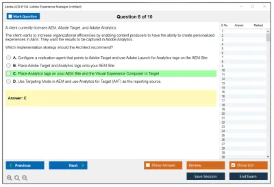 Adobe AD0-E104 Adobe Experience Manager Architect Practice test exam simulator test engine exam Prep practice test questions answers Image 8