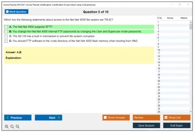 Acme Packet AP0-001 Acme Packet Certification Certification Exams Boot camp & Braindump Practice test exam simulator test engine exam Prep practice test questions answers Image 5