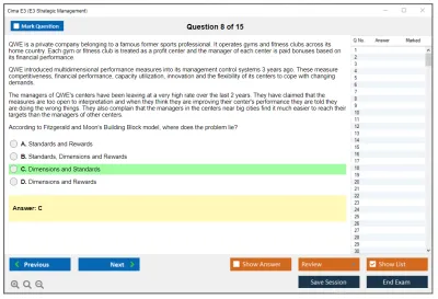 Cima E3 E3 - Strategic Management Practice test exam simulator test engine exam Prep practice test questions answers Image 8