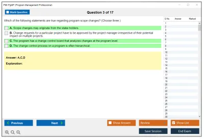 PMI PgMP Program Management Professional (PgMP) Practice test exam simulator test engine exam Prep practice test questions answers Image 3