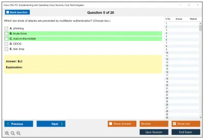Cisco 350-701 Implementing and Operating Cisco Security Core Technologies (SCOR 350-701) Practice test exam simulator test engine exam Prep practice test questions answers Image 5