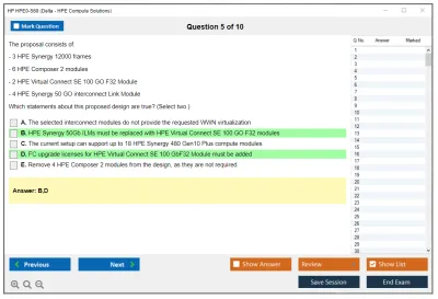 HP HPE0-S60 Delta - HPE Compute Solutions Practice test exam simulator test engine exam Prep practice test questions answers Image 5